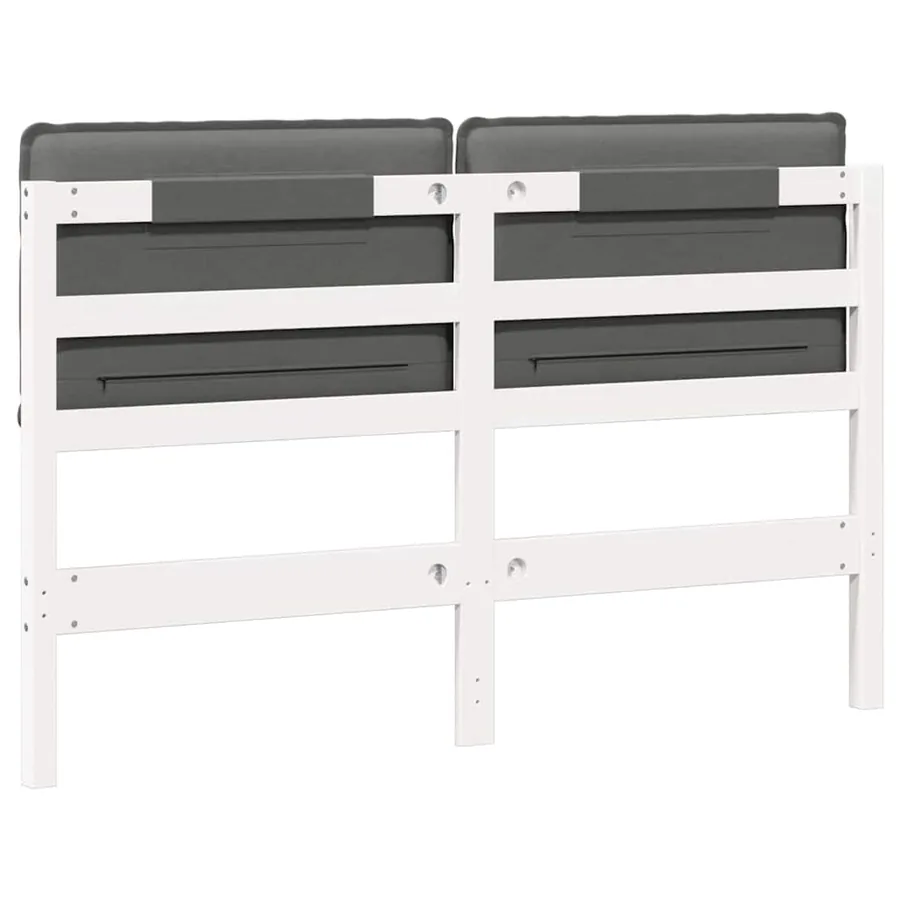 Tête de lit capitonnée Blanc et gris clair 160 cm Pin massif - 6