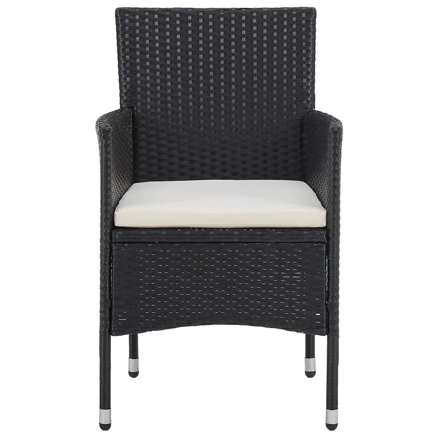 Chaises de jardin lot de 2 Résine tressée Noir - 3