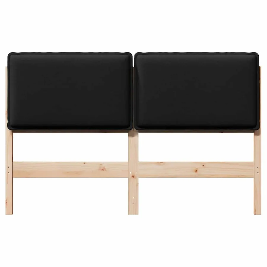 Tête de lit capitonnée Naturel et Noir 160 cm Pin massif - 4