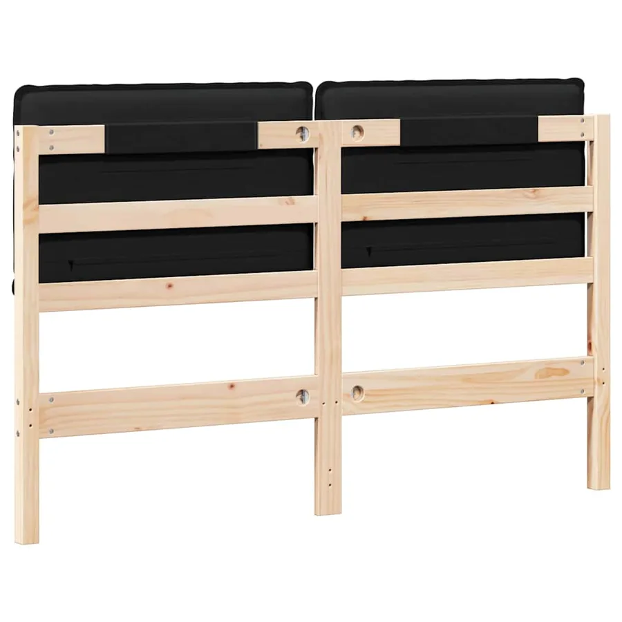 Tête de lit capitonnée Naturel et Noir 160 cm Pin massif - 6