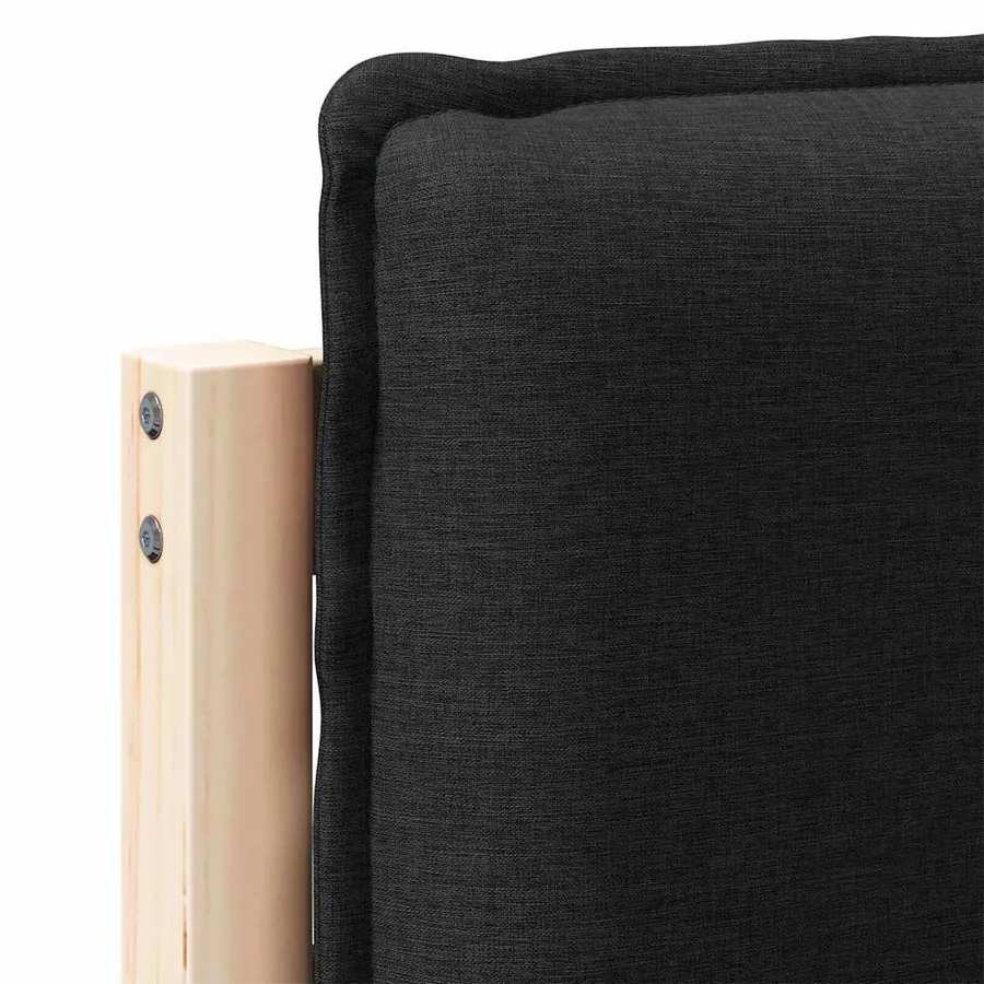 Tête de lit capitonnée Naturel et Noir 160 cm Pin massif - 9