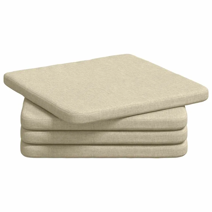 Coussins de siège 4 pcs Crème 40 x 40 x 3 cm tissu - 2