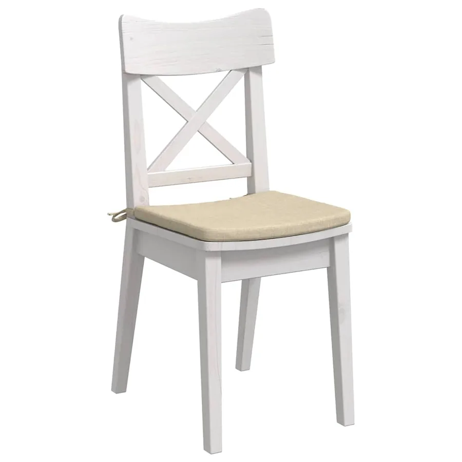 Coussins de siège 4 pcs Crème 40 x 40 x 3 cm tissu - 3