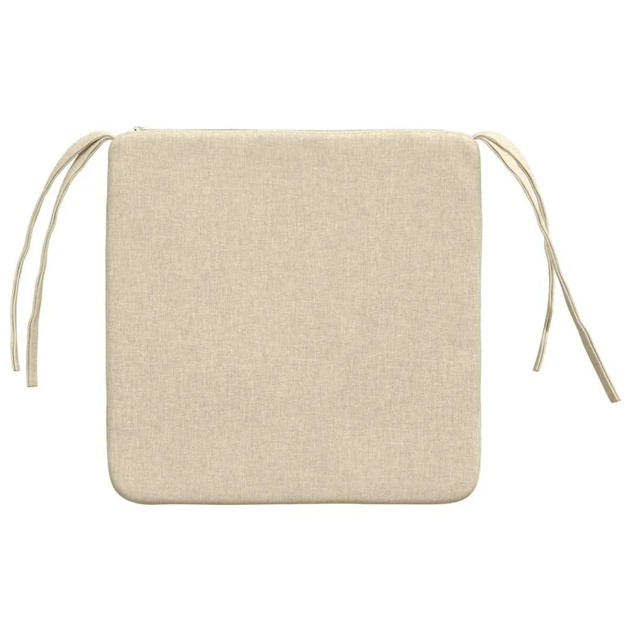 Coussins de siège 4 pcs Crème 40 x 40 x 3 cm tissu - 7