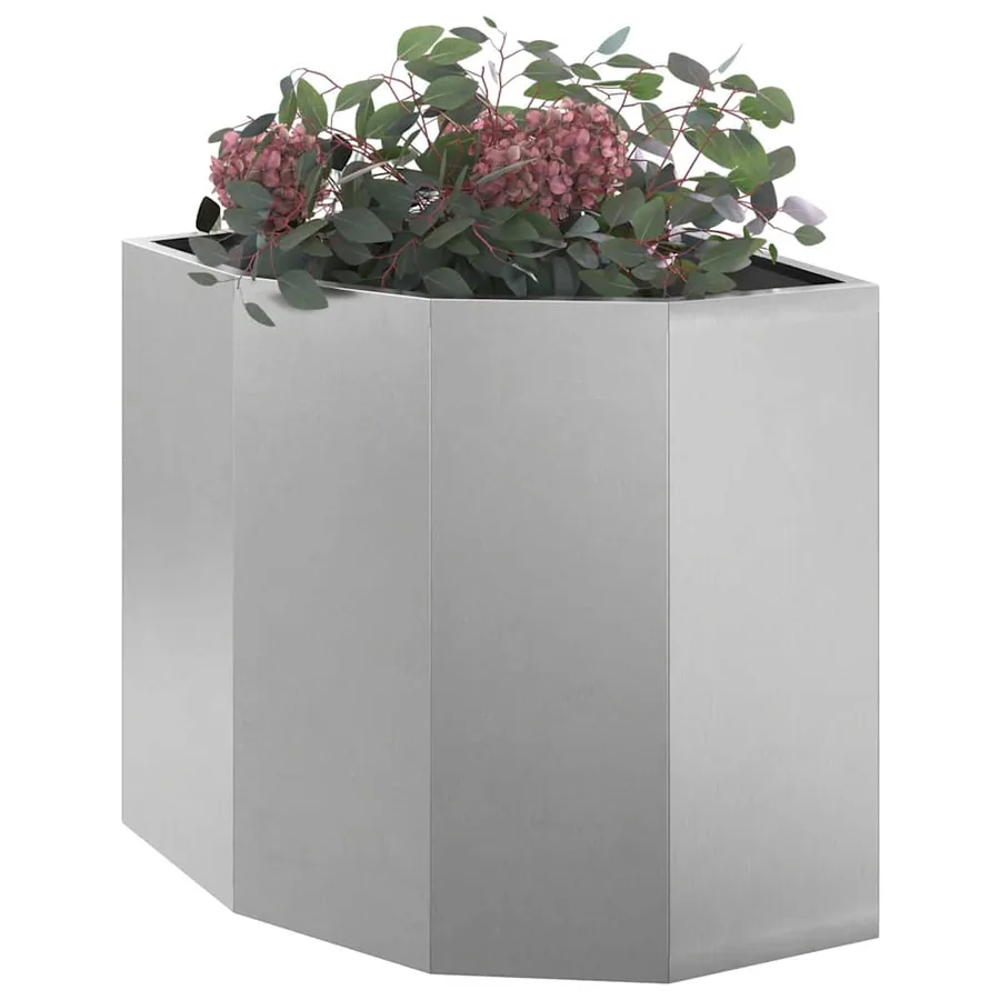 Jardinière d'Angle Argent 45 x 45 x 50 cm Acier inoxydable - 3
