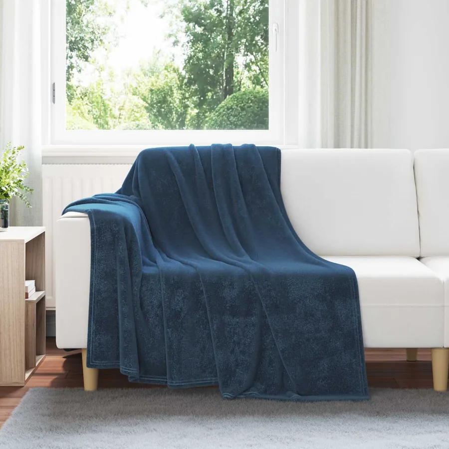 Couvertures à jeter 6 pcs Bleu marine 150 x 200 cm Toison