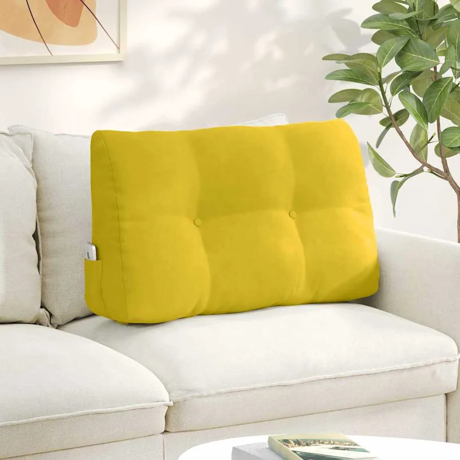 Coussin de Dos Jaune 80 x 24 x 50 cm Velours