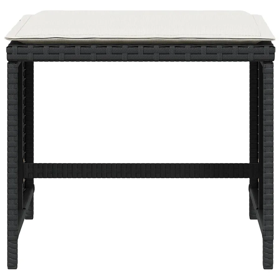 Ensemble à manger de jardin coussins 5pcs Noir Résine tressée - 13