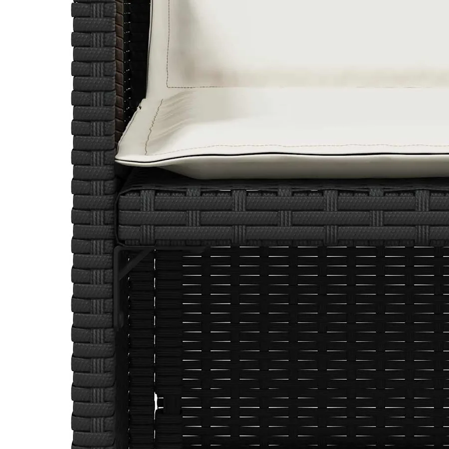 Ensemble à manger de jardin coussins 5pcs Noir Résine tressée - 15
