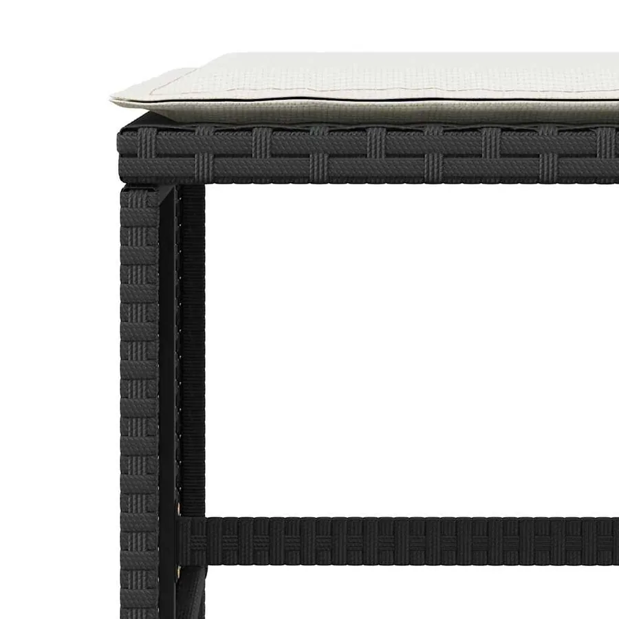 Ensemble à manger de jardin coussins 5pcs Noir Résine tressée - 18