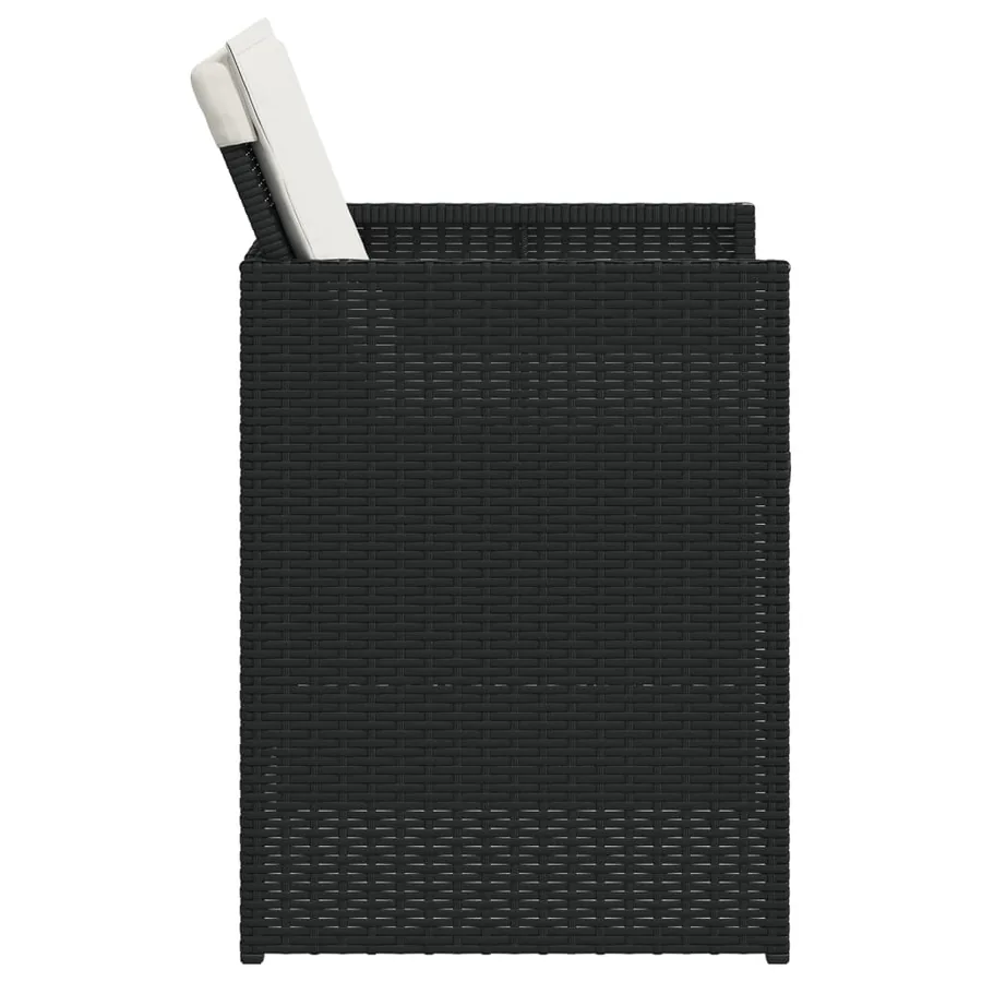 Ensemble à manger de jardin coussins 5pcs Noir Résine tressée - 6