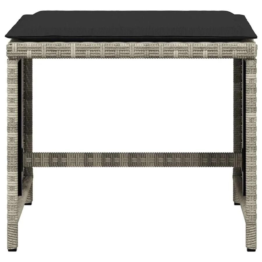 Ensemble à manger de jardin et coussins 5 pcs gris clair rotin - 13