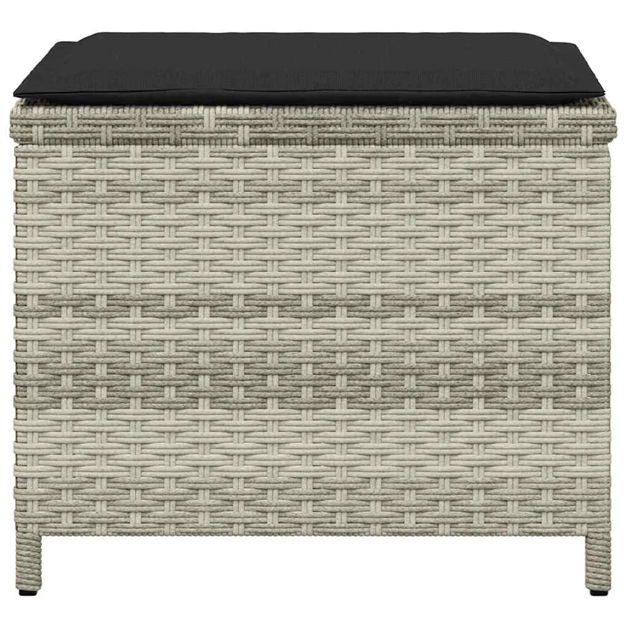 Ensemble à manger de jardin et coussins 5 pcs gris clair rotin - 14