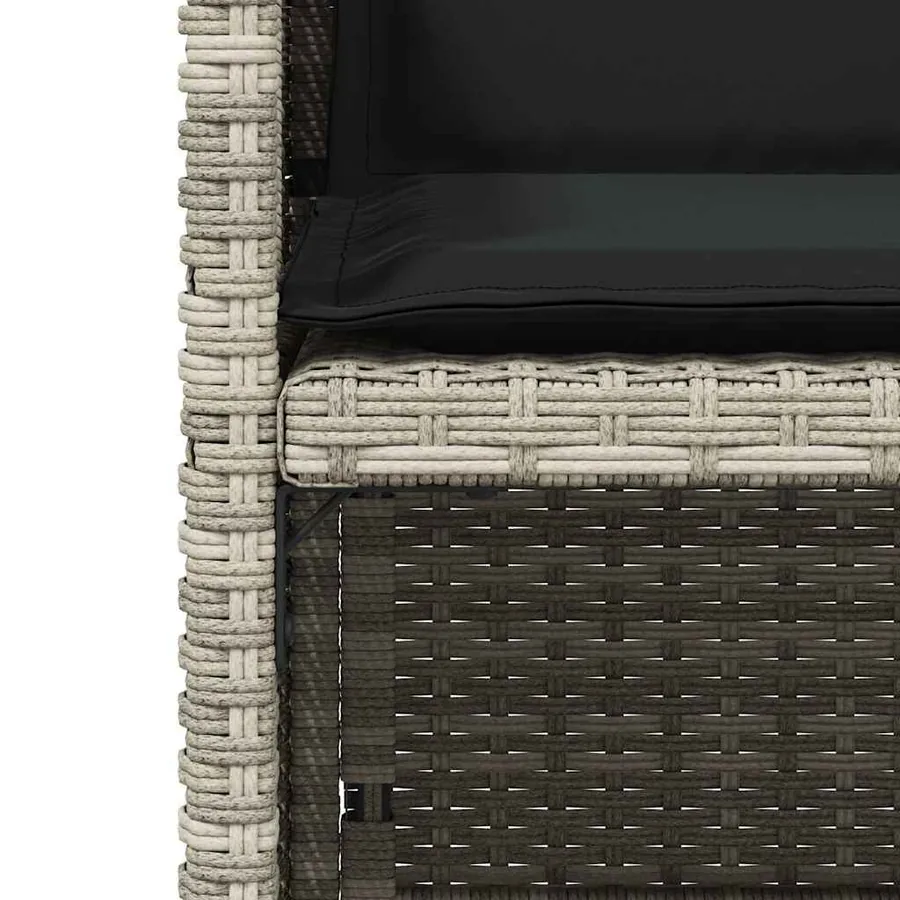 Ensemble à manger de jardin et coussins 5 pcs gris clair rotin - 16