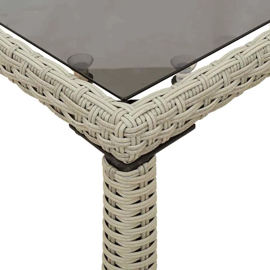 Ensemble à manger de jardin et coussins 5 pcs gris clair rotin - 17