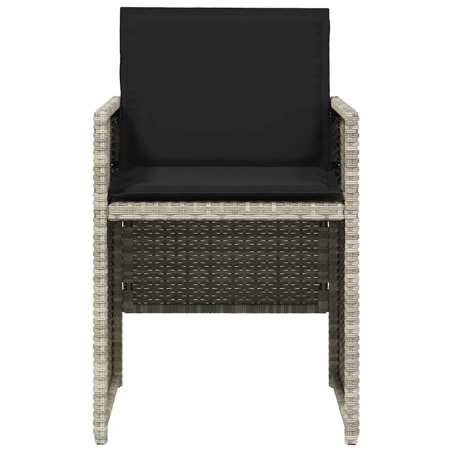 Ensemble à manger de jardin et coussins 5 pcs gris clair rotin - 5