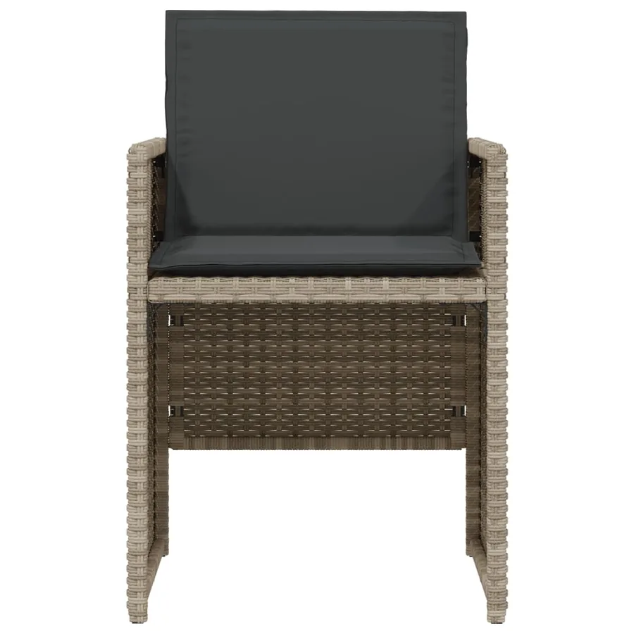 Ensemble de bistro 3 pcs et coussins gris clair résine tressée - 5