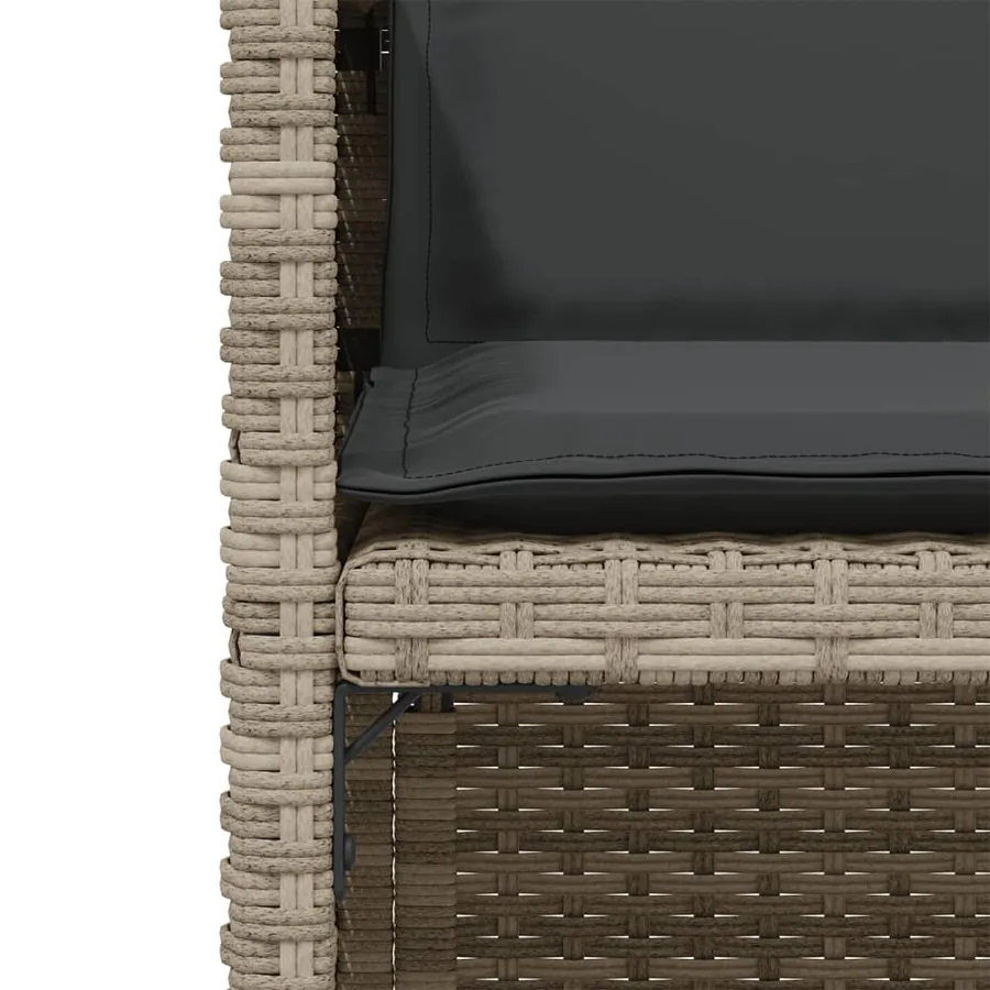 Ensemble de bistro 3 pcs et coussins gris clair résine tressée - 6
