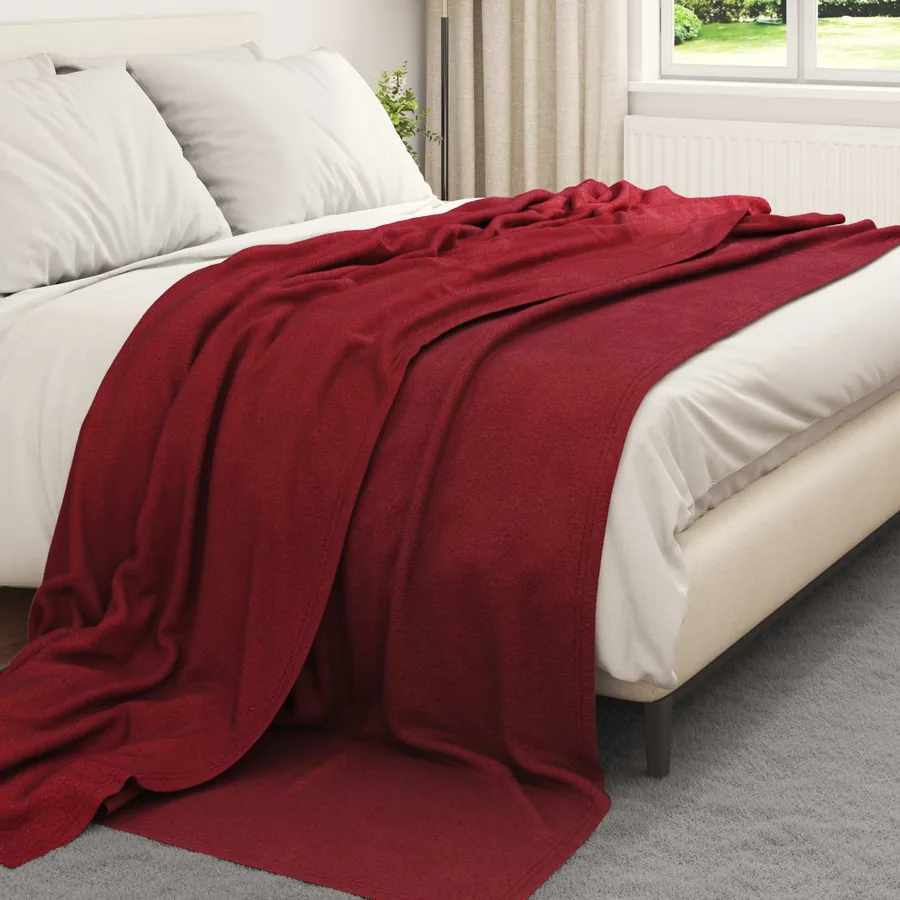 Couvertures à jeter 24 pcs Rouge Bordeaux 240 x 220 cm Toison - 3