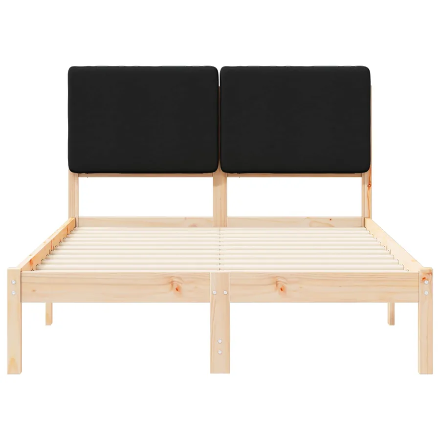 Cadre de lit avec tête de lit rembourrée Noir 135 x 190 cm - 5