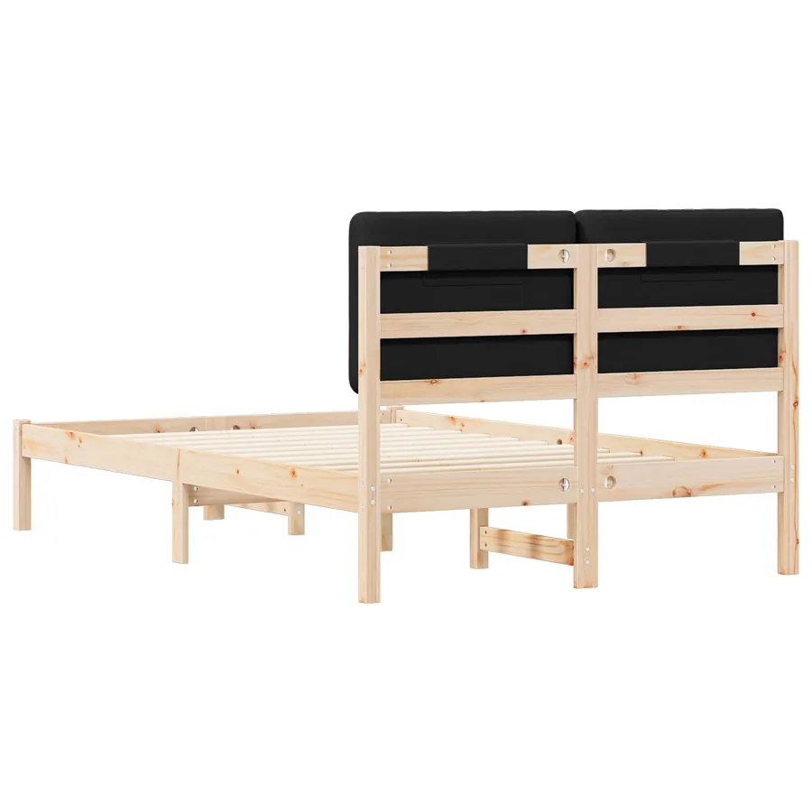 Cadre de lit avec tête de lit rembourrée Noir 135 x 190 cm - 7