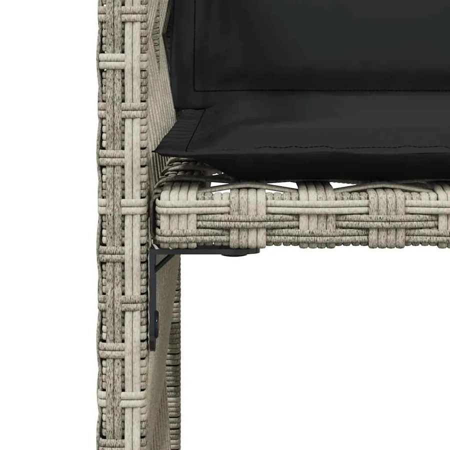 Chaises de jardin avec coussins lot de 4 gris clair poly rotin - 9