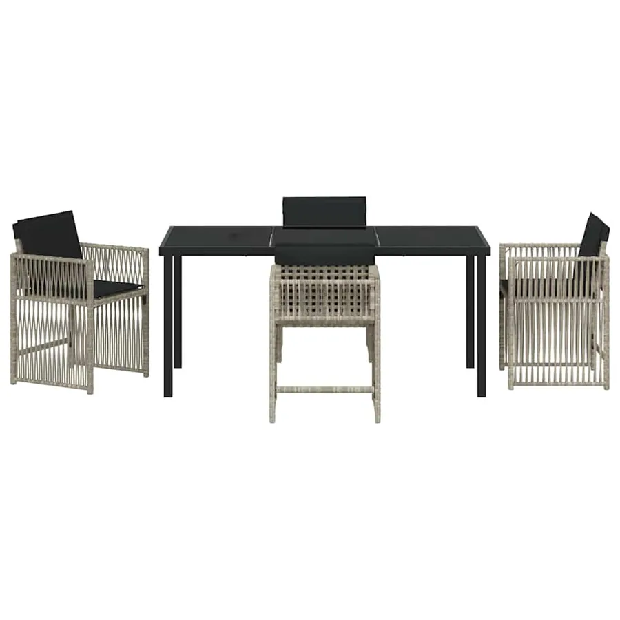 Ensemble de salle à manger pour jardin 5 pcs Gris clair - 7