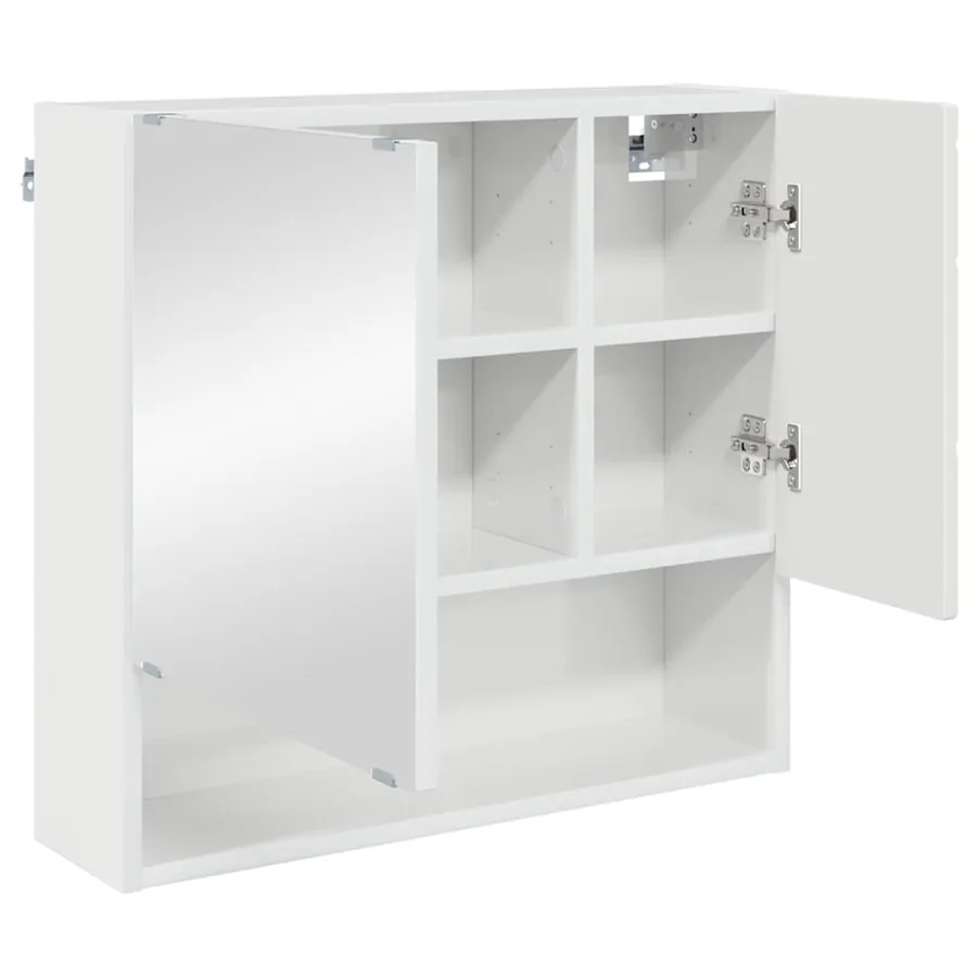 Armoire Miroir Blanc brillant 59 x 17 x 55 cm Bois d'ingénierie - 5