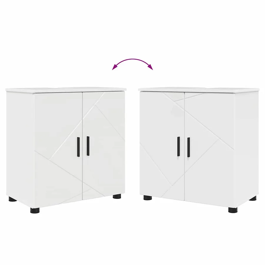 Ensemble de mobilier de salle de bain 5 pcs Blanc brillant - 13
