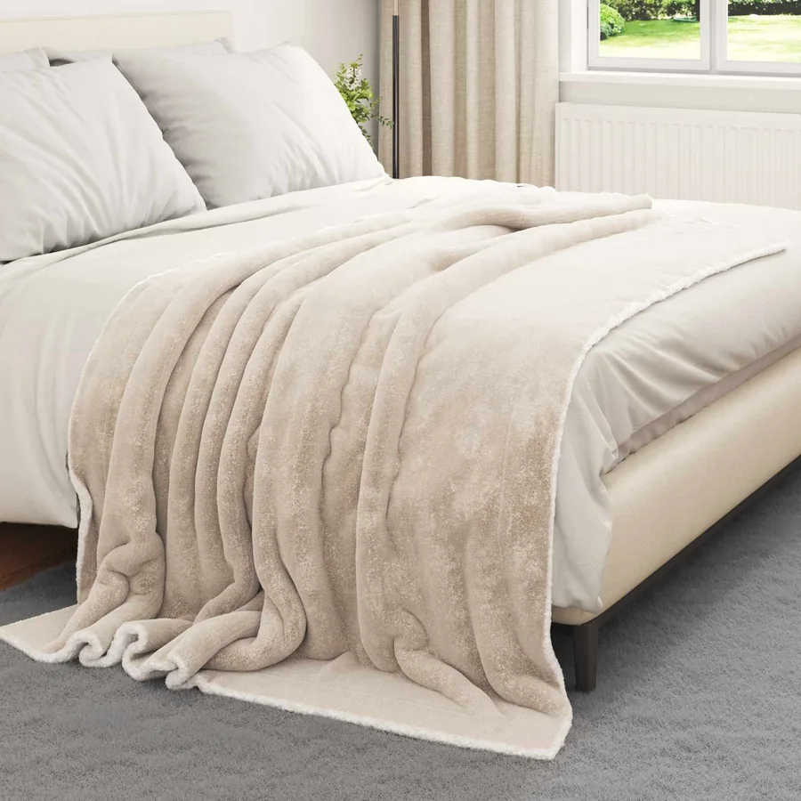 Jeté Beige 150 x 200 cm Toison - 3