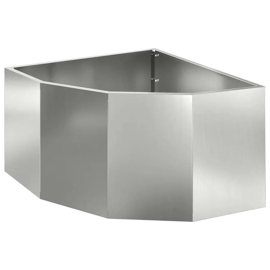 Jardinière d'Angle Argent 60 x 60 x 35 cm Acier galvanisé - 2