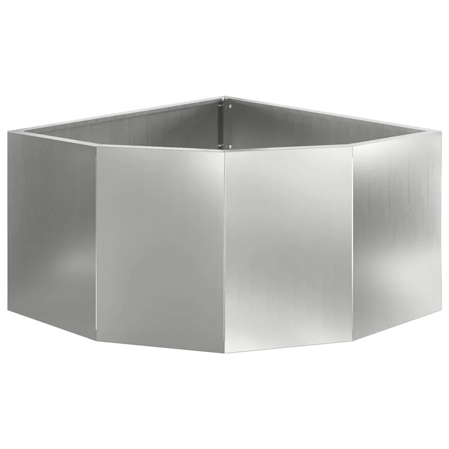 Jardinière d'Angle Argent 60 x 60 x 35 cm Acier galvanisé - 5