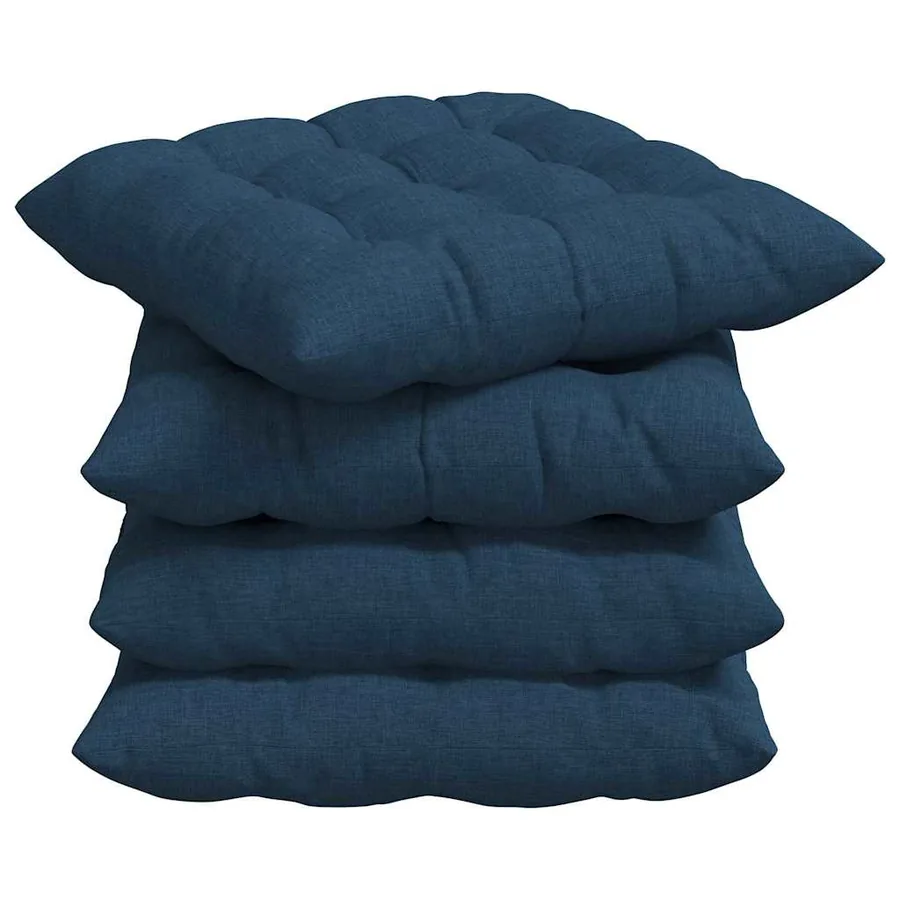 Coussins de siège 4 pcs Bleu 40 x 40 x 6 cm tissu - 2