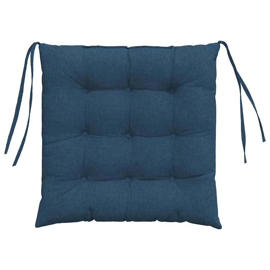 Coussins de siège 4 pcs Bleu 40 x 40 x 6 cm tissu - 7