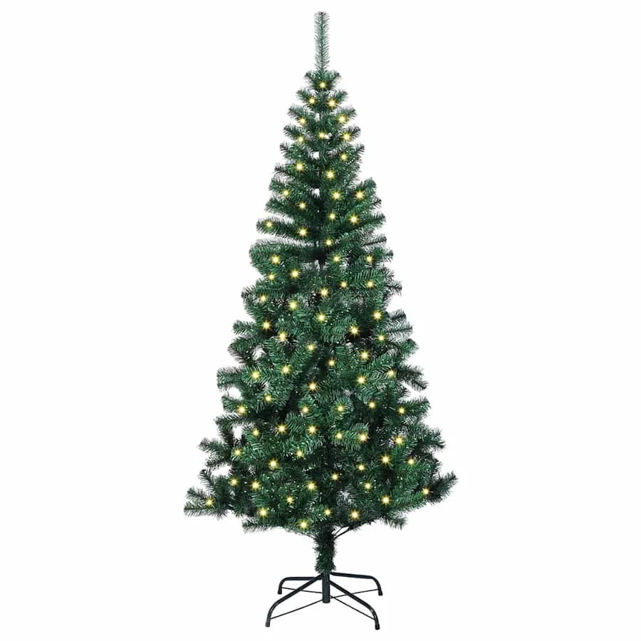Sapin de Noël artificiel pré-éclairé Vert 120 cm PVC et métal - 3