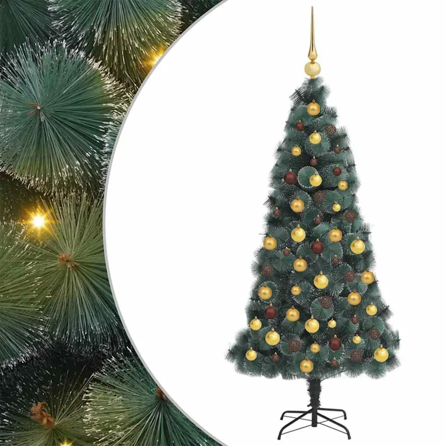 Sapin de Noël artificiel pré-éclairé avec set de boules 120 cm - 2