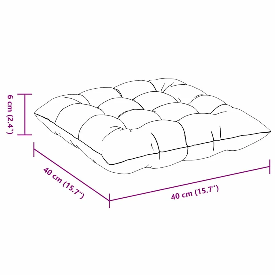 Coussins de siège 4 pcs Taupe 40 x 40 x 6 cm Microfibre - 11