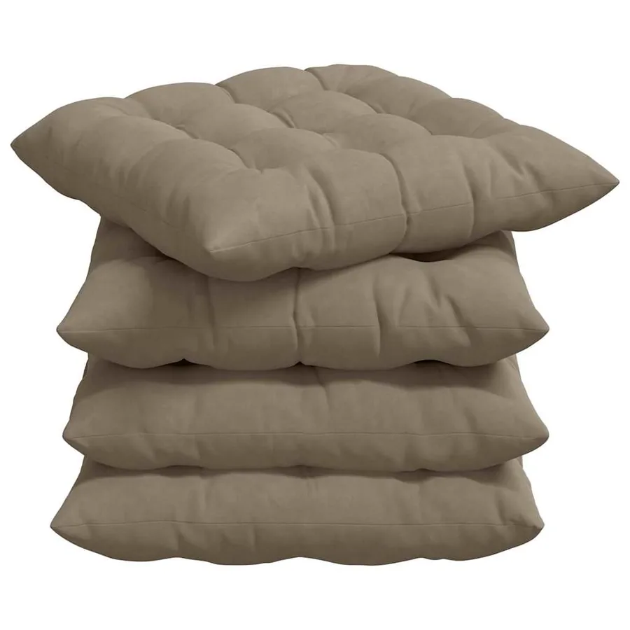 Coussins de siège 4 pcs Taupe 40 x 40 x 6 cm Microfibre - 2