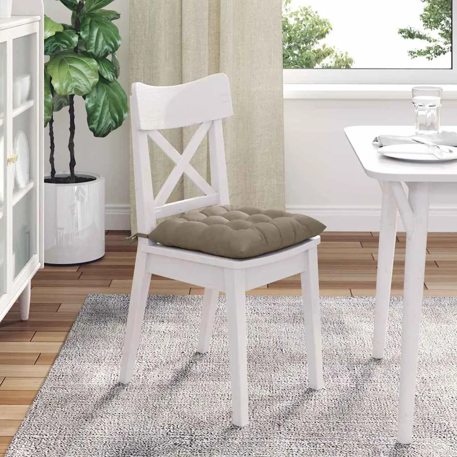 Coussins de siège 4 pcs Taupe 40 x 40 x 6 cm Microfibre - 4