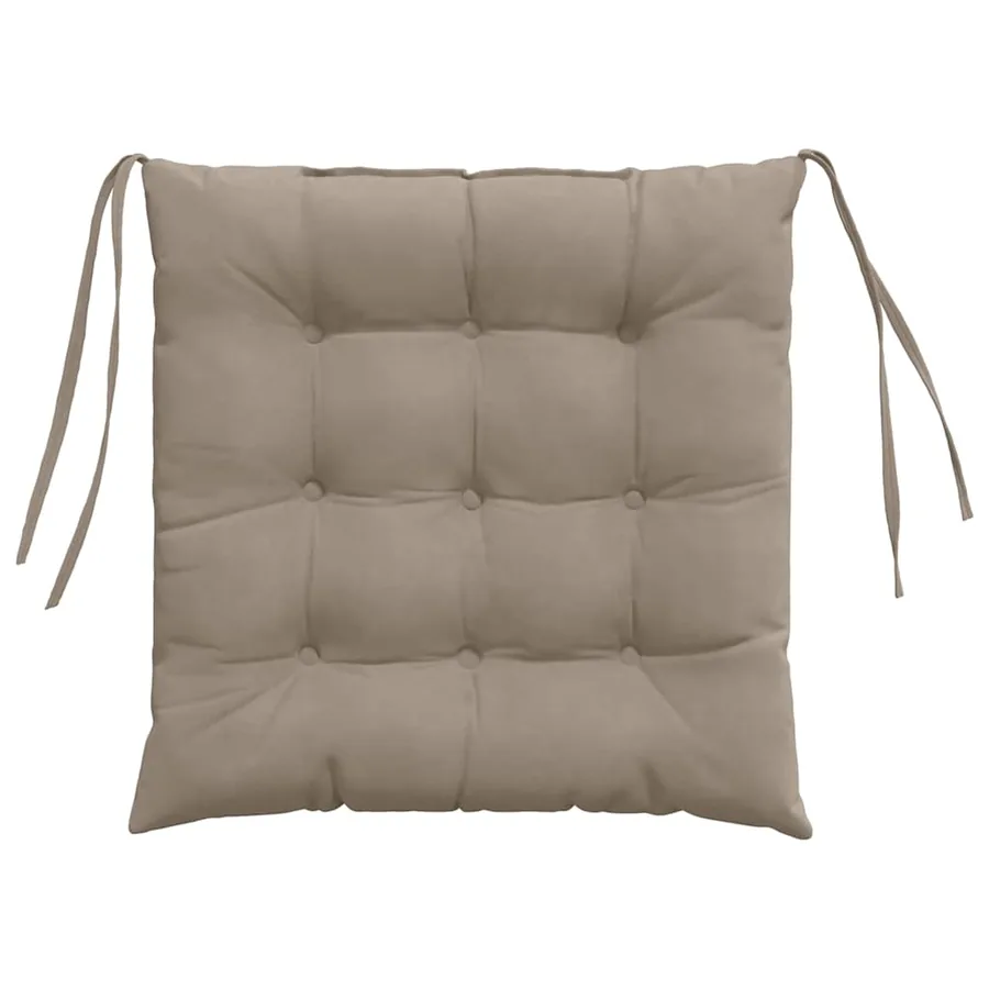 Coussins de siège 4 pcs Taupe 40 x 40 x 6 cm Microfibre - 7