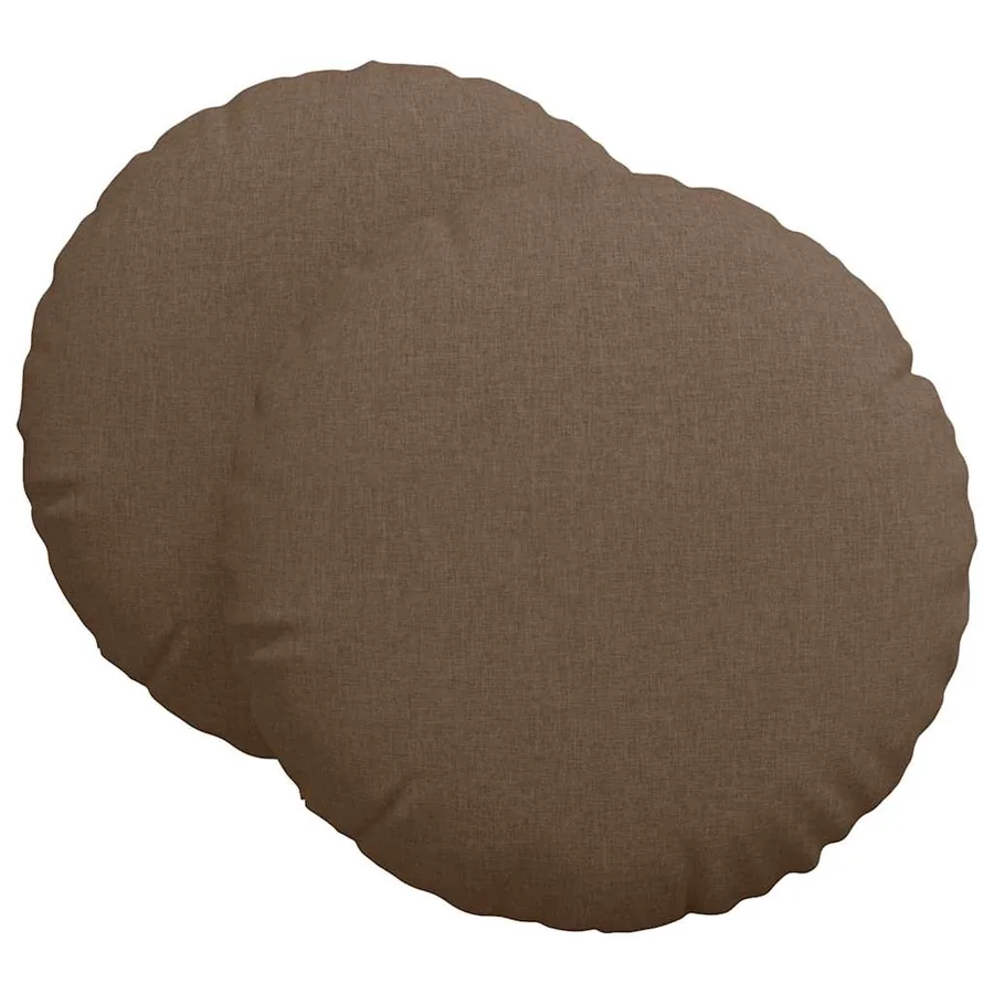 Coussins de siège 2 pcs Marron Ø80 x 29 cm tissu - 2