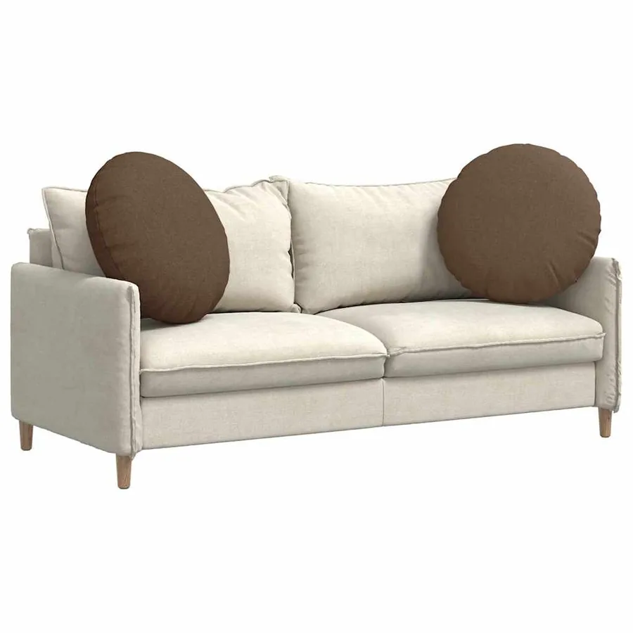 Coussins de siège 2 pcs Marron Ø80 x 29 cm tissu - 3