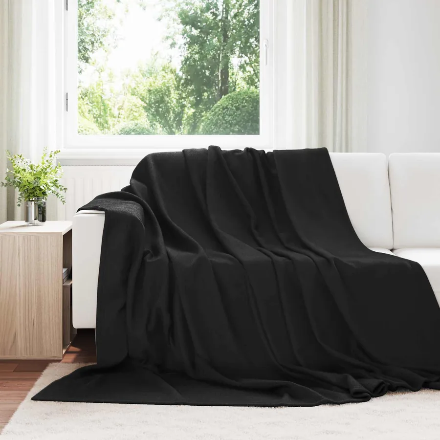 Couvertures à jeter 24 pcs Noir 240 x 220 cm Toison