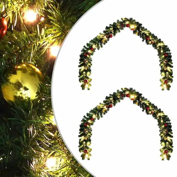 Guirlande de Noël avec 600 LED 2 pcs Vert PVC