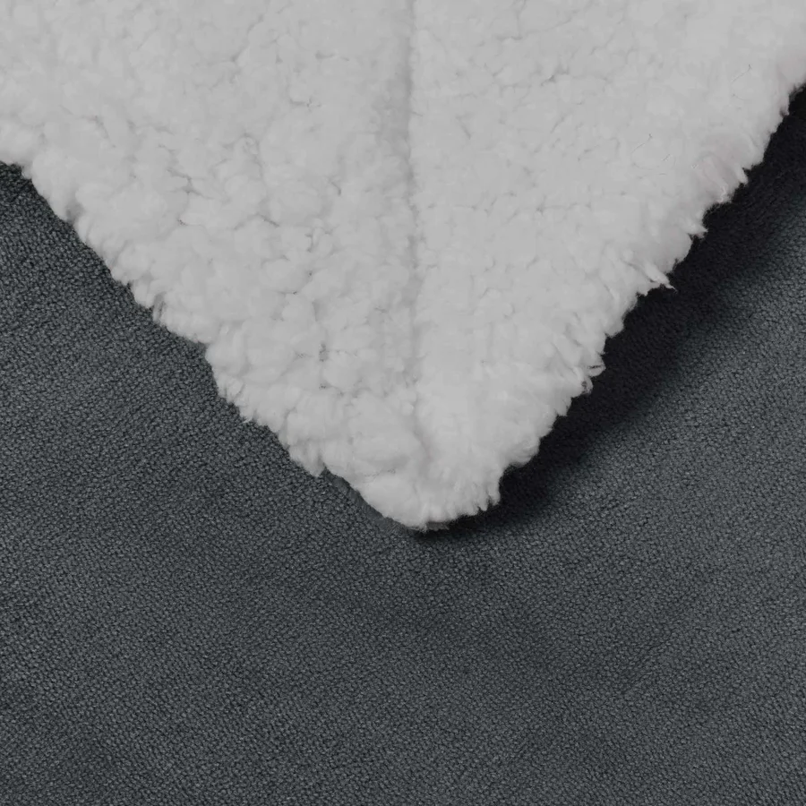 Jeté Gris foncé 220 x 240 cm Toison - 5