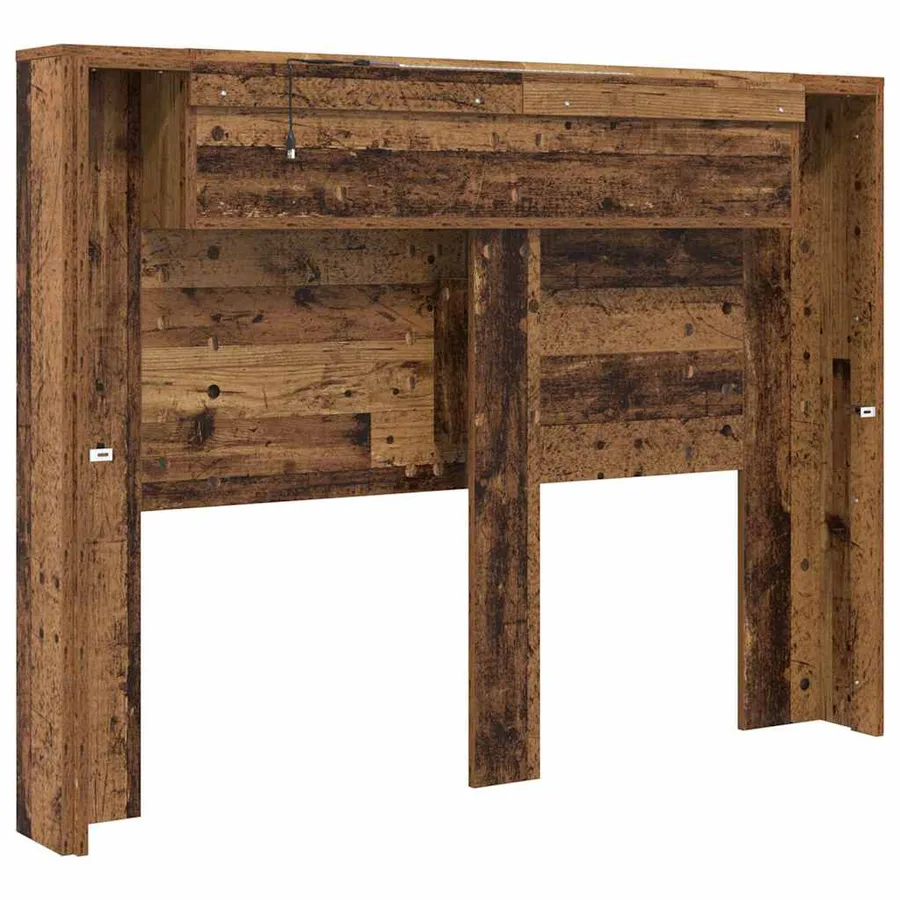 Tête de lit de rangement avec LED Bois ancien Bois d'ingénierie - 7