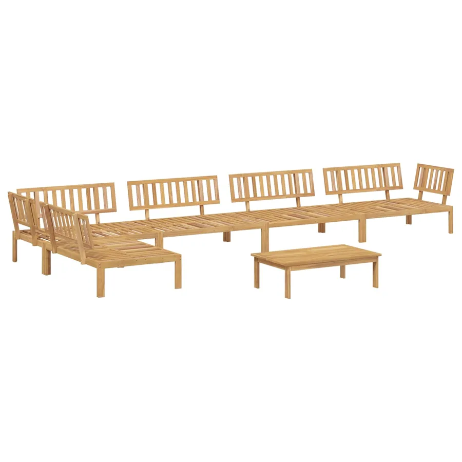 Ensemble de Canapés Uni 6 pcs Anthracite Bois d'Acacia Massif - 3