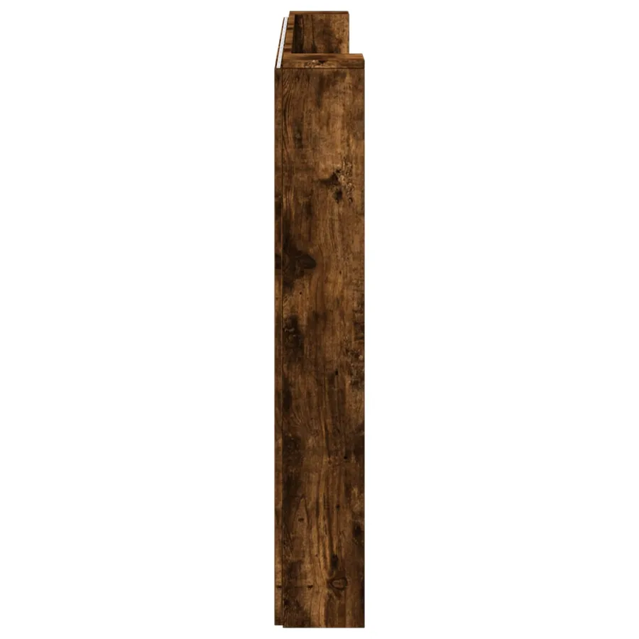 Tête de lit de rangement avec LED Chêne fumé Bois d'ingénierie - 6