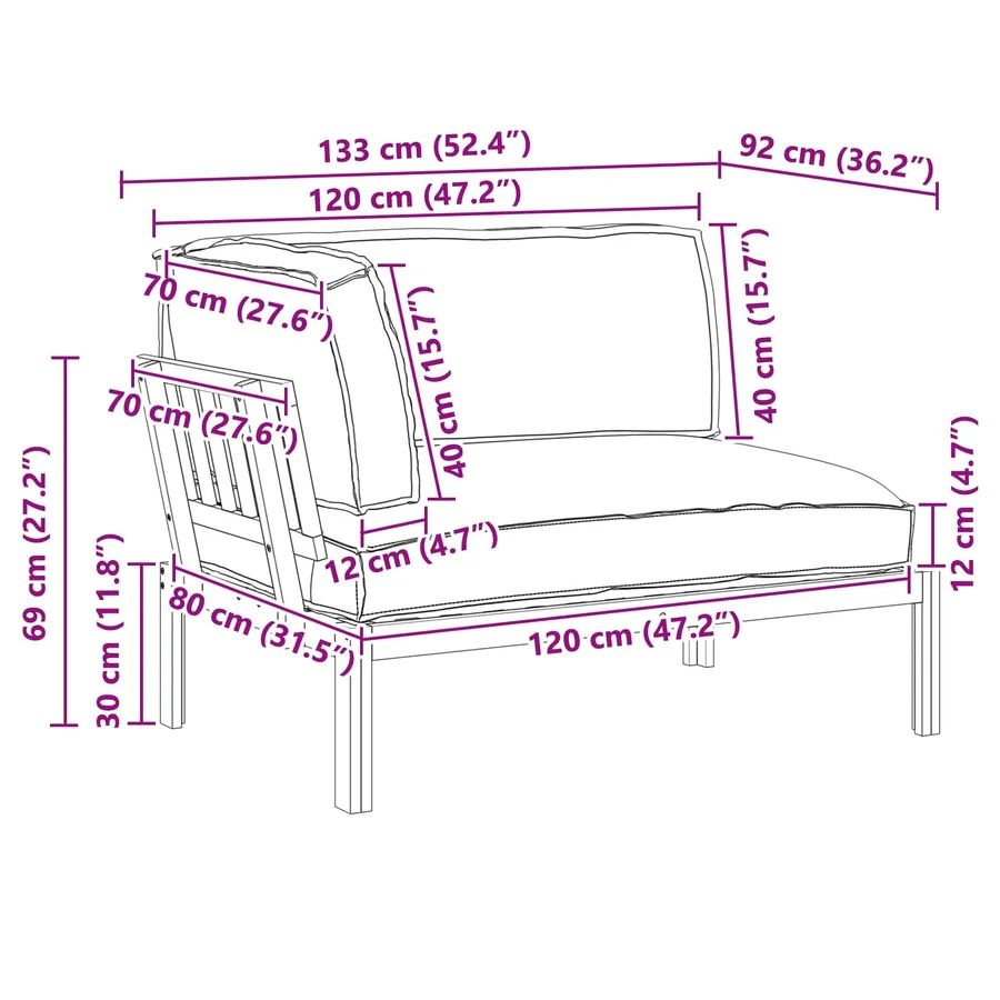 Ensemble de Canapés avec coussin Anthracite 133 x 92 x 69 cm - 14