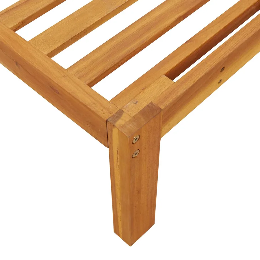 Ensemble de Canapés Uni 2 pcs Beige Bois d'Acacia Massif - 13